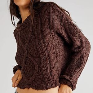 Free People Cutting Edge Cable Pullover